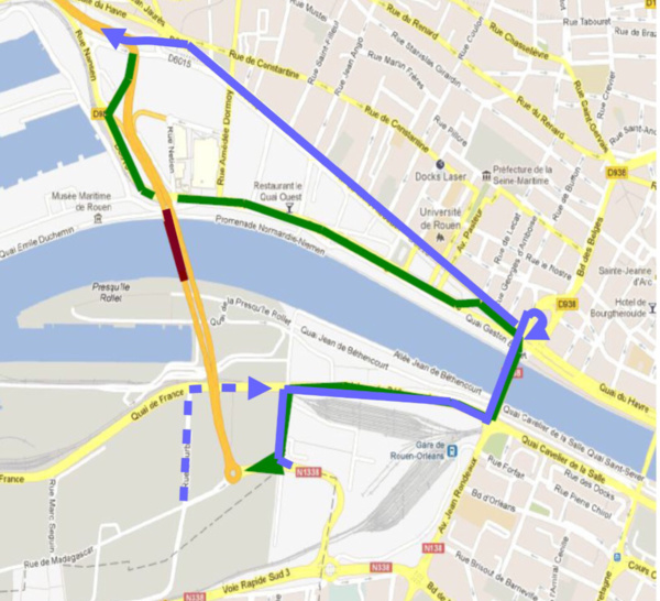 Travaux aux abords du pont Flaubert pendant deux nuits : des déviations mises en place à Rouen