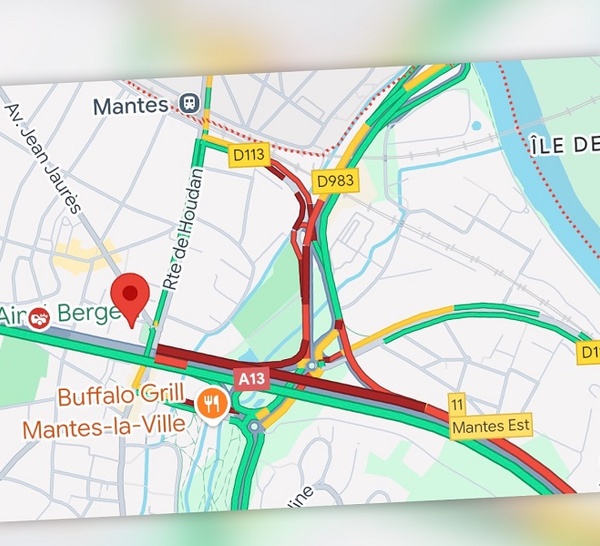 Accident sur l’A13 à Mantes-la-Ville : trois véhicules impliqués, circulation fortement ralentie