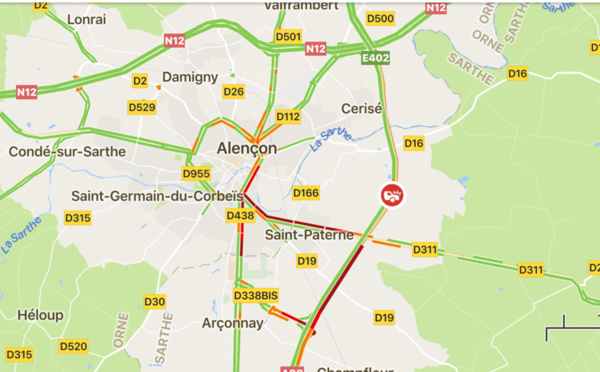 Accident de poids-lourd dans l'Orne : l'A28 coupée à hauteur d'Alençon en direction du Mans 