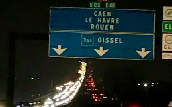 L’autoroute A13 bien chargée ce soir en Normandie, à quelques heures du couvre-feu 