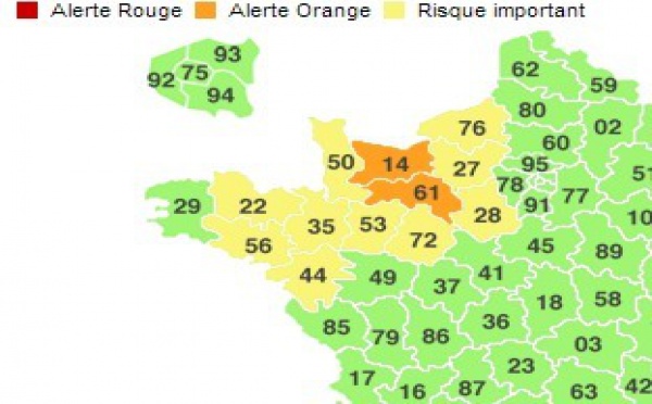 L'Eure, l'Orne et le Calvados en vigilance "orange neige" jusqu'à vendredi