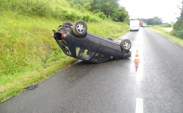 La voiture fait deux tonneaux à Romilly-sur-Andelle : un blessé léger