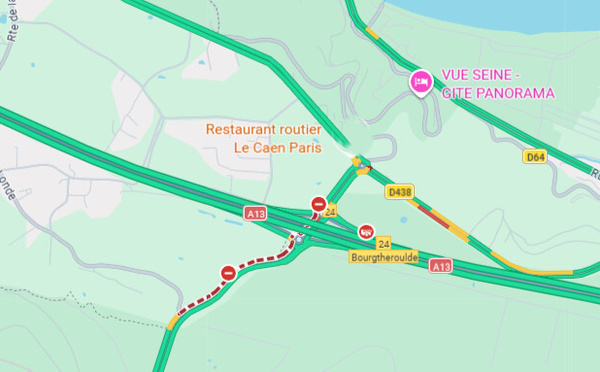 Eure : un camion accidenté perturbe la circulation sur l’A13, à hauteur de Bourgtheroulde