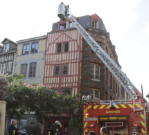 Un appartement totalement embrasé par un incendie en centre-ville de Rouen