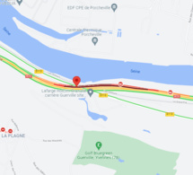 Accident mortel de la circulation sur l’A13 au niveau du viaduc de Guerville, dans les Yvelines 