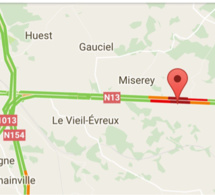 #InfoRoute. Un camion-citerne accidenté sur la RN13 entre Pacy-sur-Eure et Évreux 