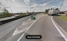 Rouen : circulation très perturbée aux abords du pont Mathilde après un accident de poids-lourd 