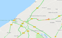 Seine-Maritime : une voiture s'embrase sur la route d'Abbeville à Eu, pas de blessé