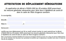 Confinement : la nouvelle attestation de déplacement est disponible 