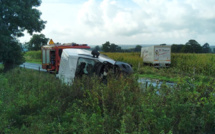 Accident de la route à Ménerval : un conducteur coincé sous son véhicule, gravement blessé