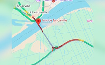Pont de Tancarville coupé dans les deux sens après un accident entre un poids lourd et une voiture