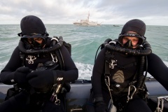 Destruction d'une bombe au large de Cherbourg